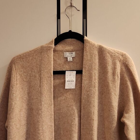 J. Crew Long Open Cardigan Sweater in Extra-Soft yarn size S new with tag - Picture 7 of 13
